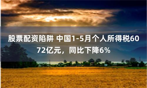 股票配资陷阱 中国1-5月个人所得税6072亿元，同比下降6%
