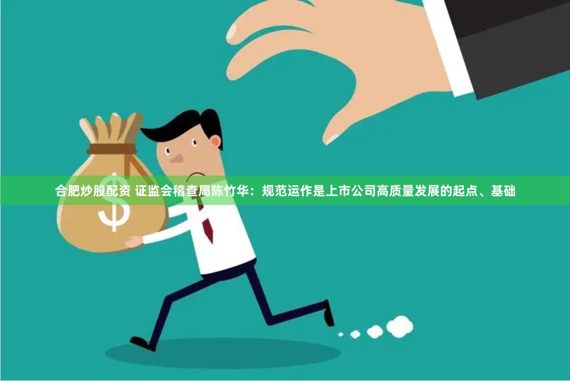 合肥炒股配资 证监会稽查局陈竹华：规范运作是上市公司高质量发展的起点、基础