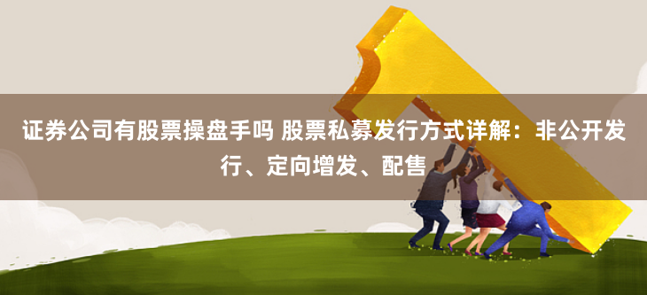 证券公司有股票操盘手吗 股票私募发行方式详解：非公开发行、定向增发、配售